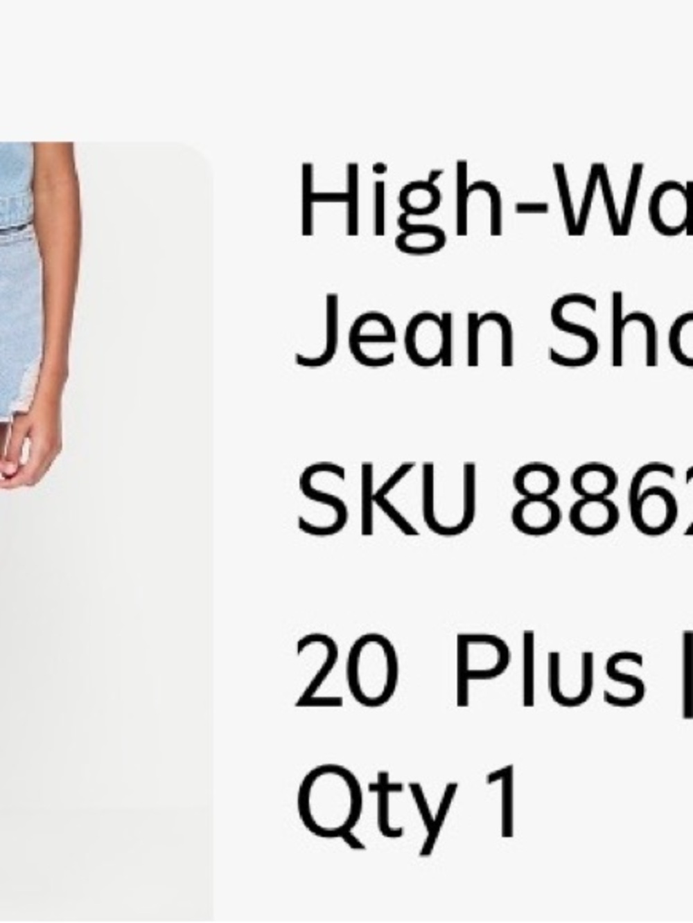 High-Waist Denim Jean Shorts - Light Blue